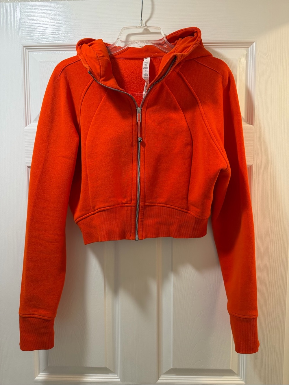 lululemon athletica Orange Cropped Zip scuba Hoodie
